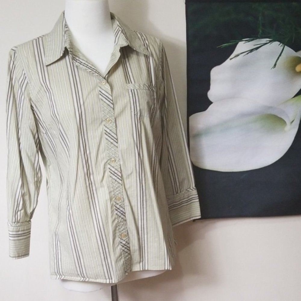 Dockers 3/4 Length Sleeve Striped Top